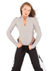 Solid Lycra LS TNeck Zipper Front Leotard High Cut Leg