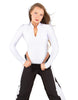 Solid Lycra LS TNeck Zipper Front Leotard High Cut Leg