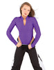 Solid Lycra LS TNeck Zipper Front Leotard High Cut Leg