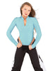 Solid Lycra LS TNeck Zipper Front Leotard High Cut Leg