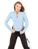 Solid Lycra LS TNeck Zipper Front Leotard High Cut Leg