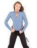 Solid Lycra LS TNeck Zipper Front Leotard High Cut Leg