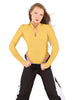 Solid Lycra LS TNeck Zipper Front Leotard High Cut Leg