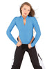 Solid Lycra LS TNeck Zipper Front Leotard High Cut Leg