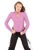 Solid Lycra LS TNeck Zipper Front Leotard High Cut Leg