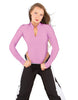 Solid Lycra LS TNeck Zipper Front Leotard High Cut Leg