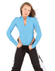 Solid Lycra LS TNeck Zipper Front Leotard High Cut Leg