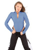 Solid Lycra LS TNeck Zipper Front Leotard High Cut Leg