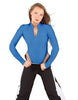 Solid Lycra LS TNeck Zipper Front Leotard High Cut Leg