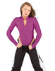 Solid Lycra LS TNeck Zipper Front Leotard High Cut Leg