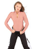 Solid Lycra LS TNeck Zipper Front Leotard High Cut Leg