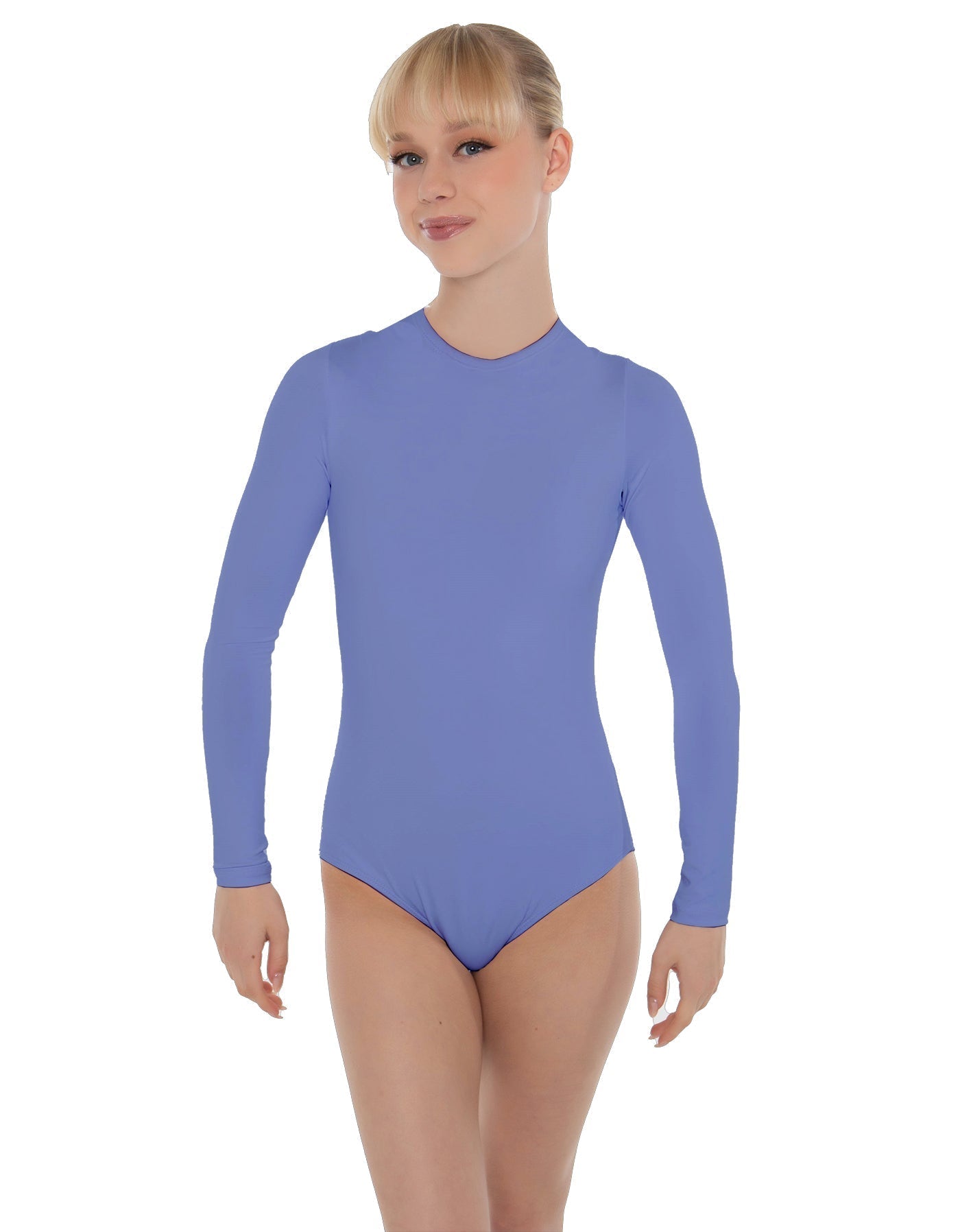 Solid Lycra LS Keyhole Leotard