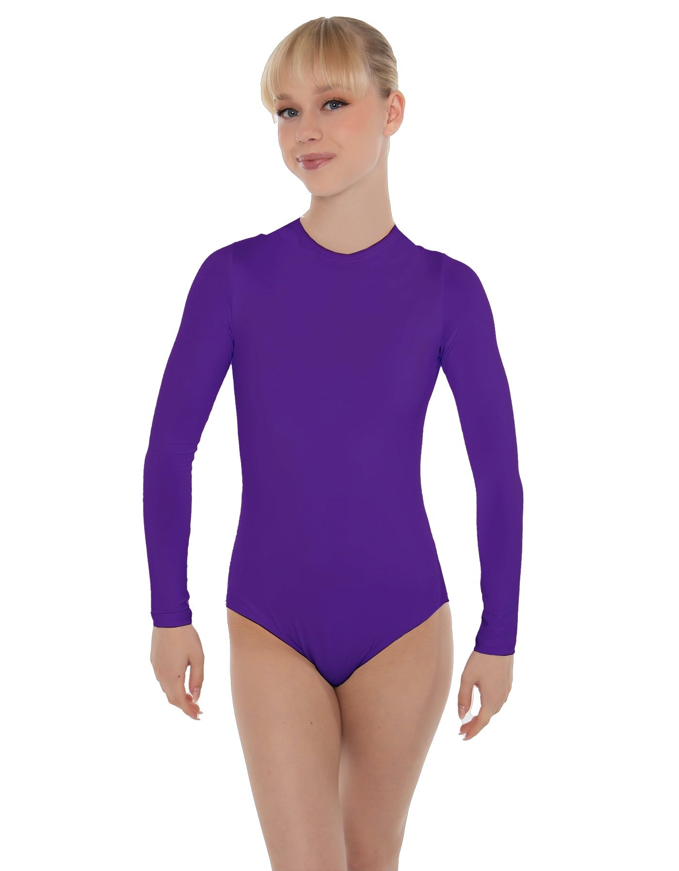 Solid Lycra LS Keyhole Leotard