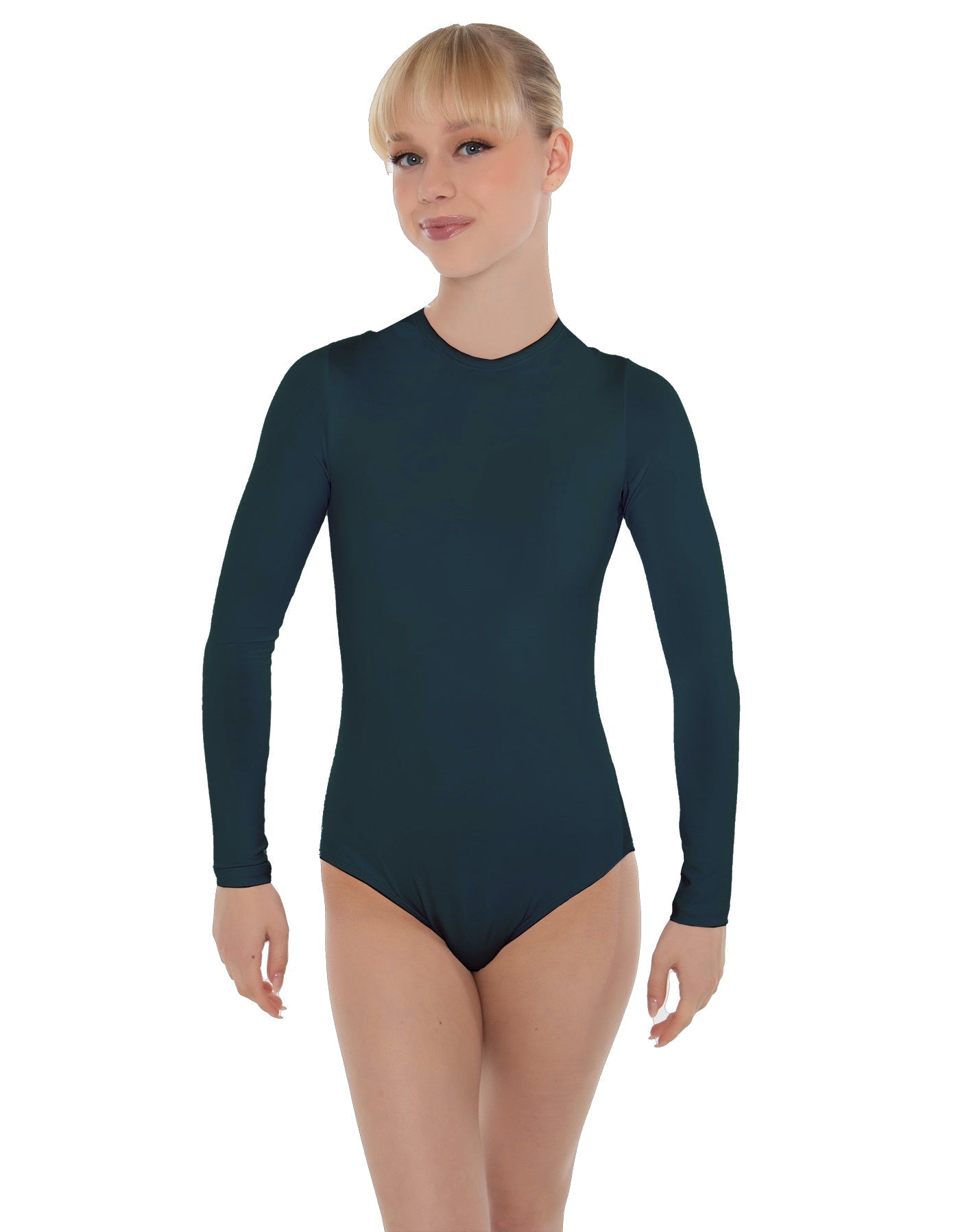 Solid Lycra LS Keyhole Leotard