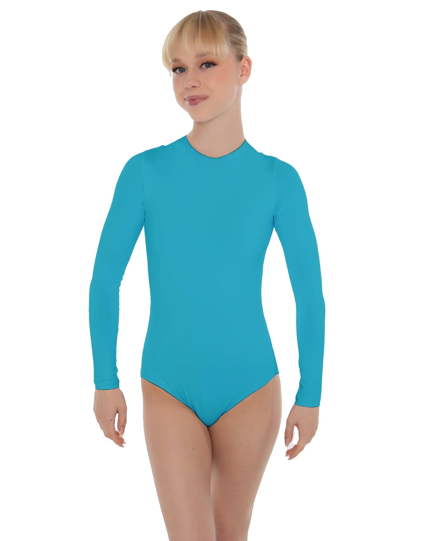 Solid Lycra LS Keyhole Leotard