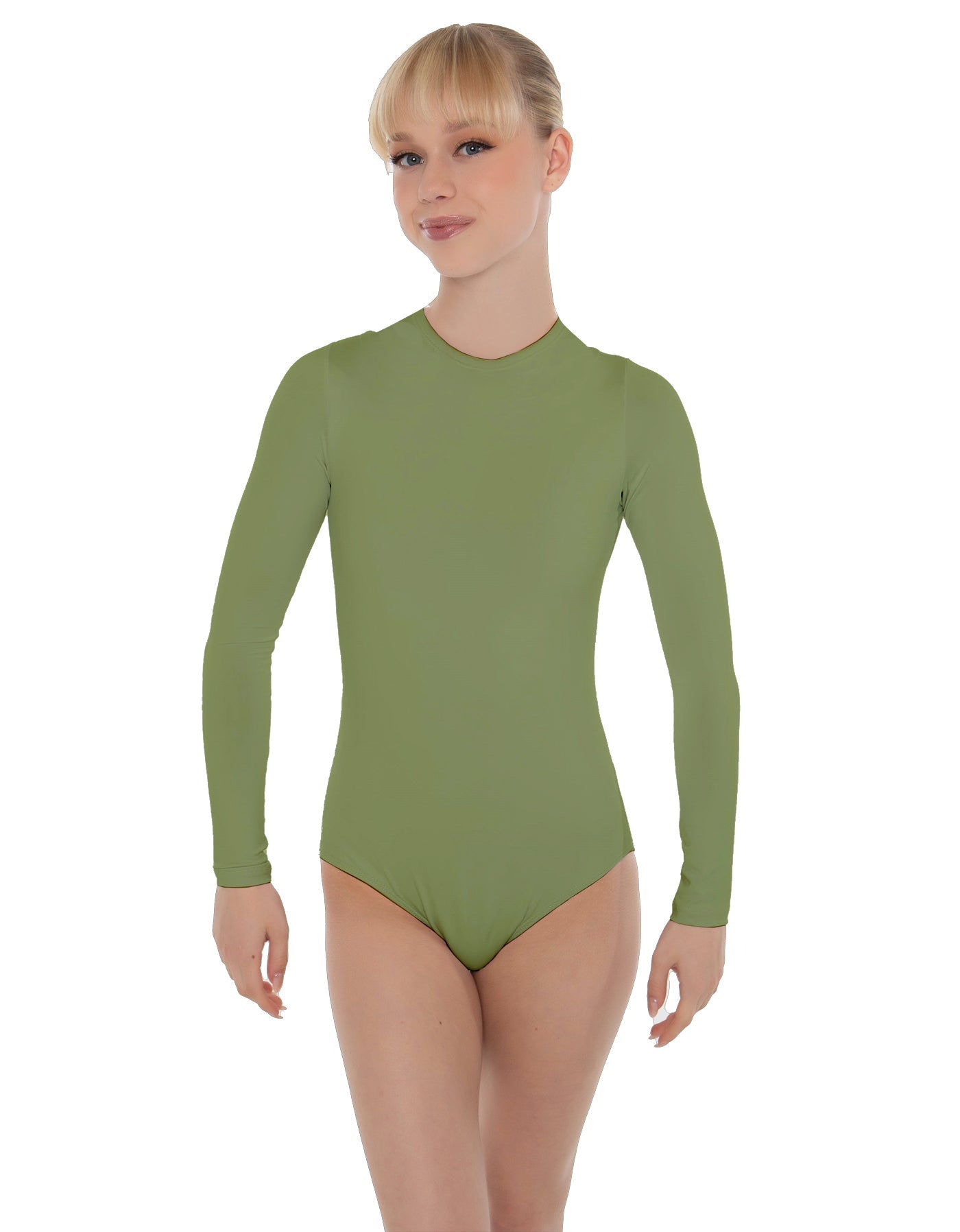 Solid Lycra LS Keyhole Leotard