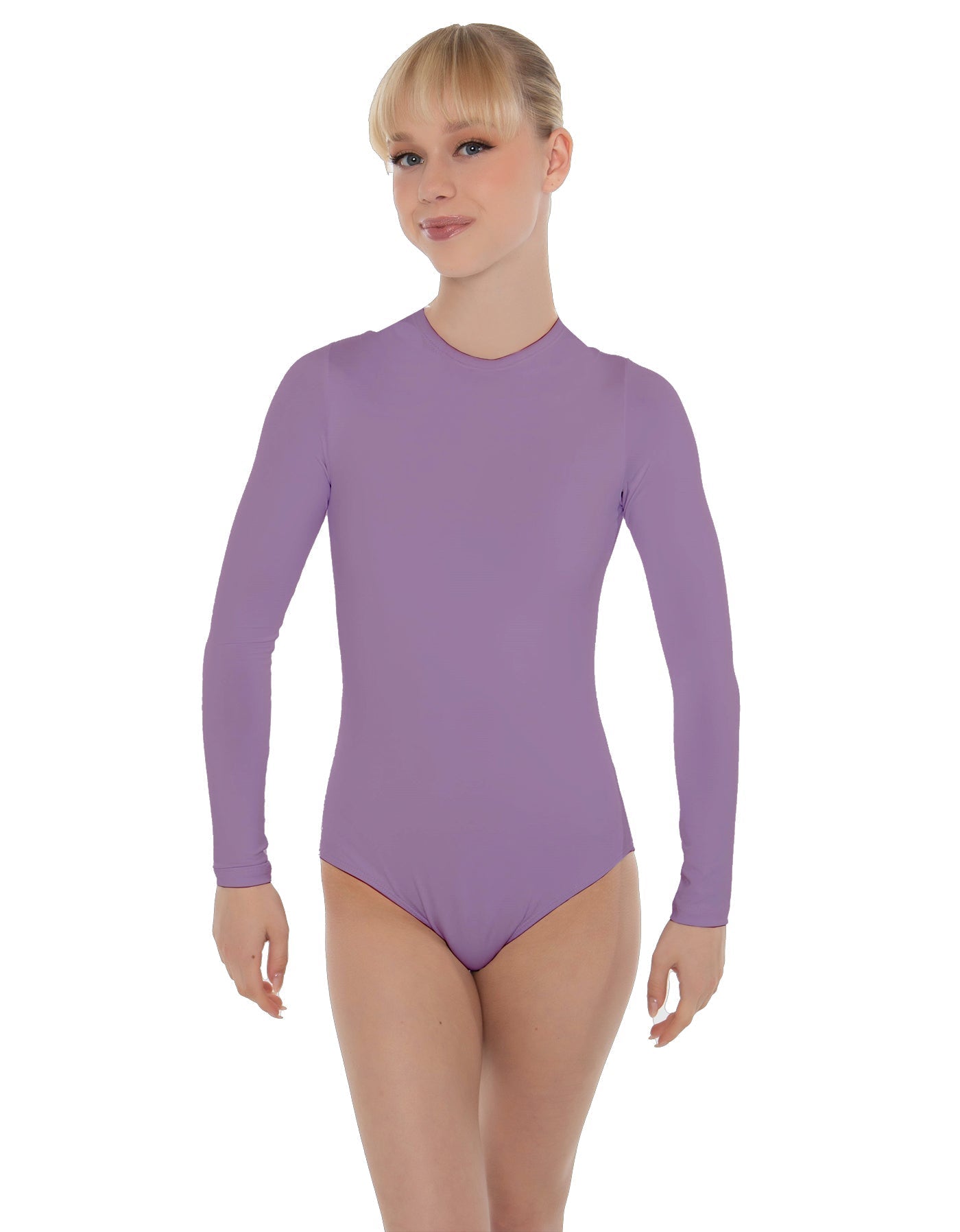 Solid Lycra LS Keyhole Leotard