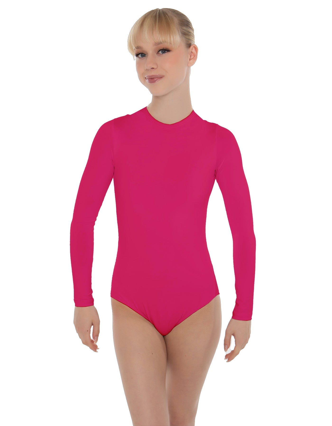 Solid Lycra LS Keyhole Leotard