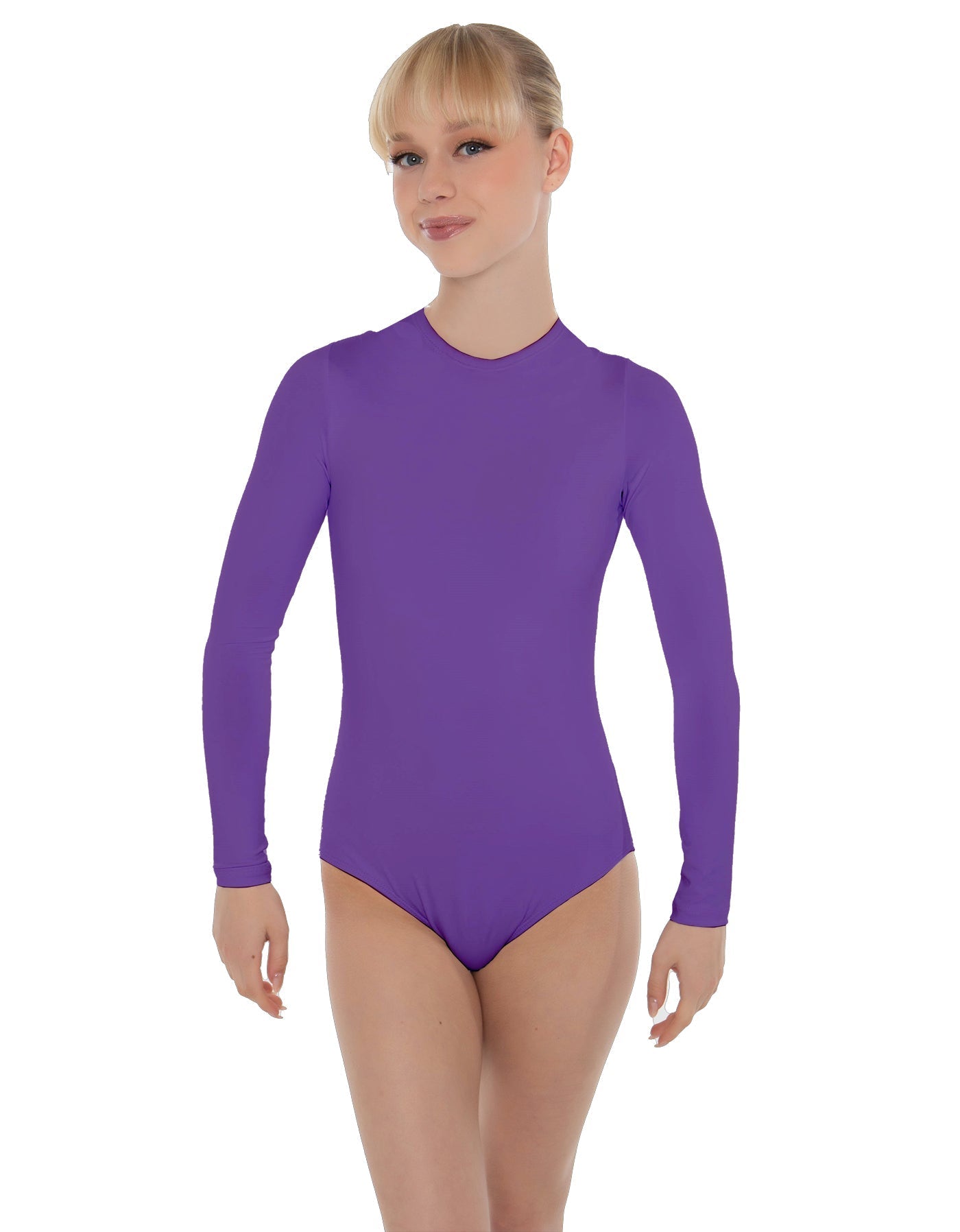 Solid Lycra LS Keyhole Leotard