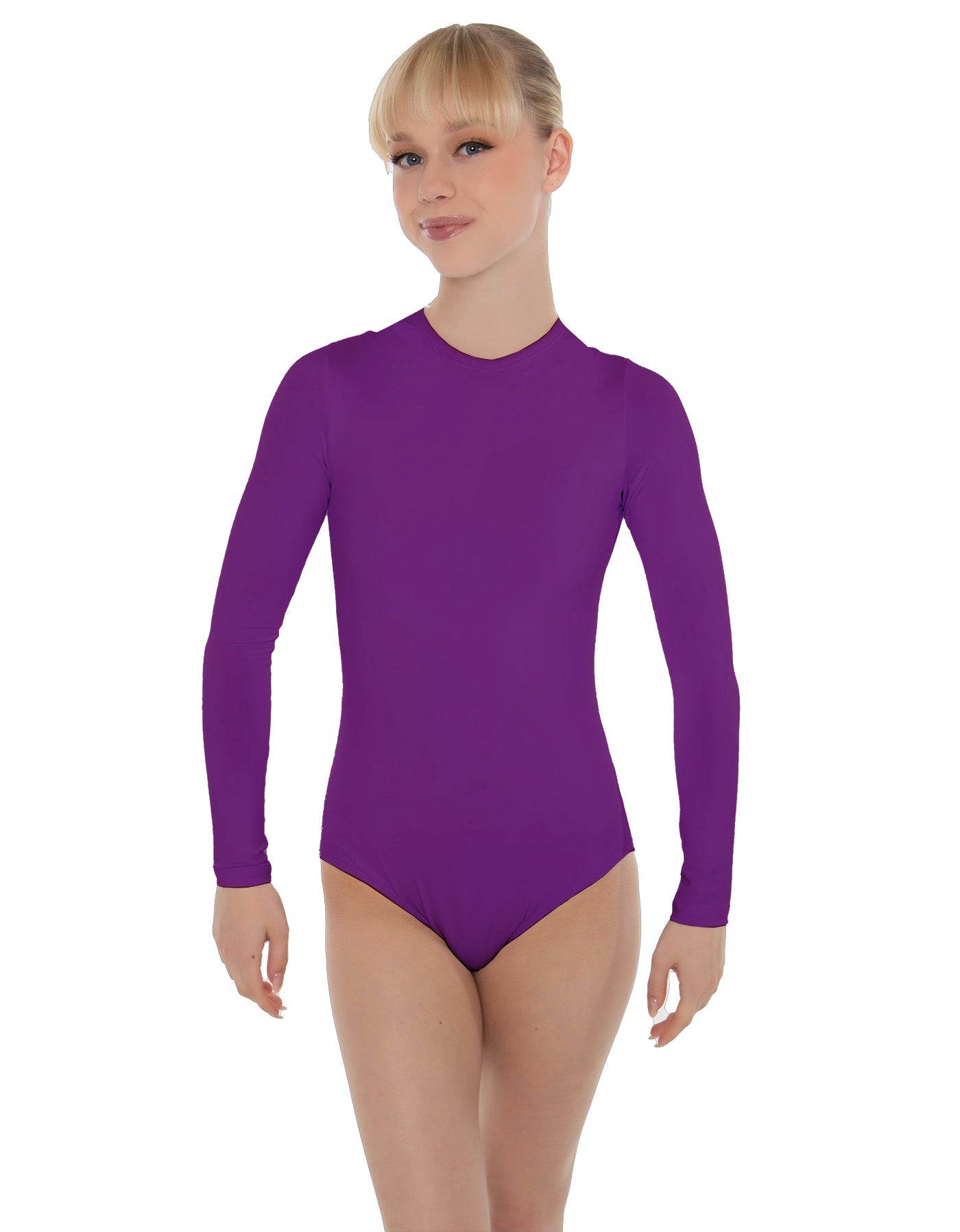 Solid Lycra LS Keyhole Leotard