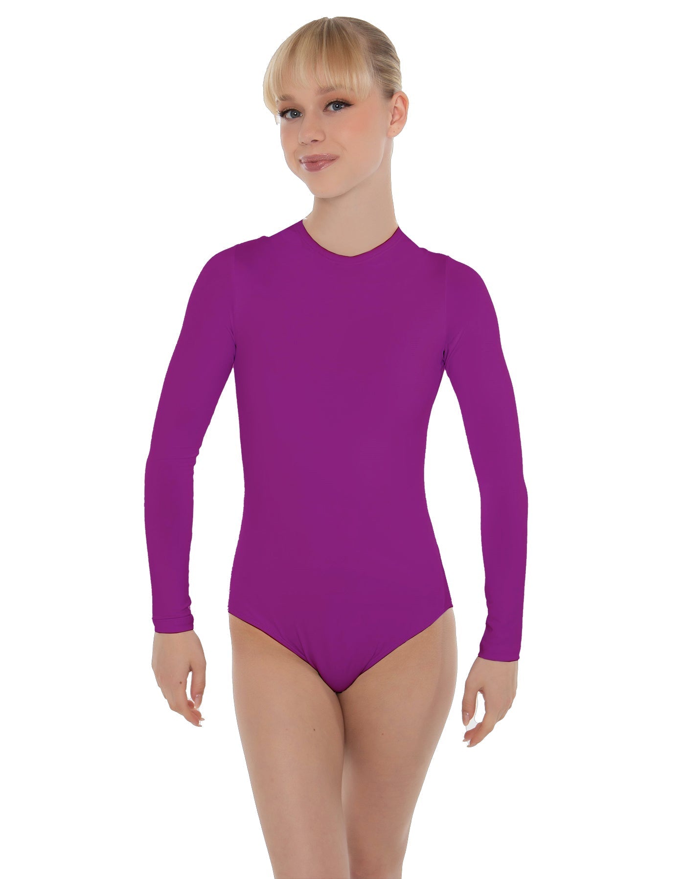 Solid Lycra LS Keyhole Leotard