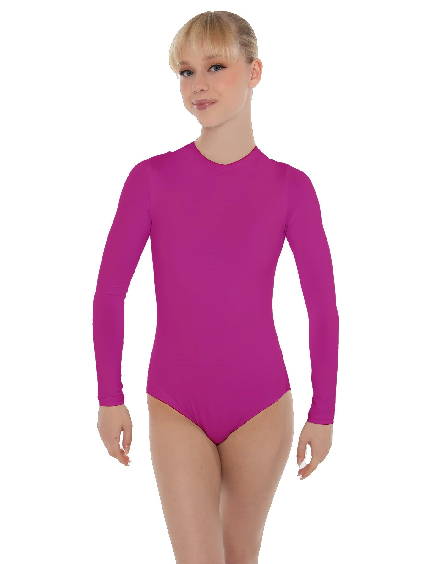 Solid Lycra LS Keyhole Leotard