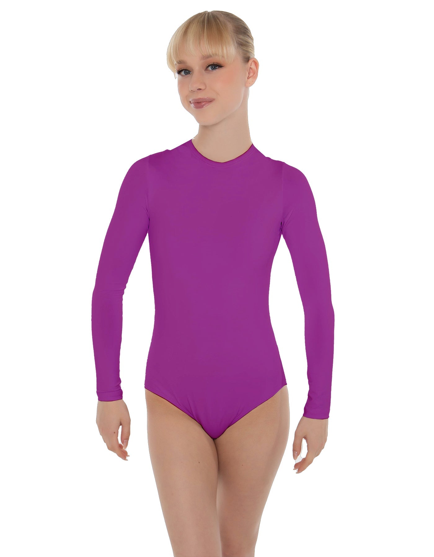 Solid Lycra LS Keyhole Leotard