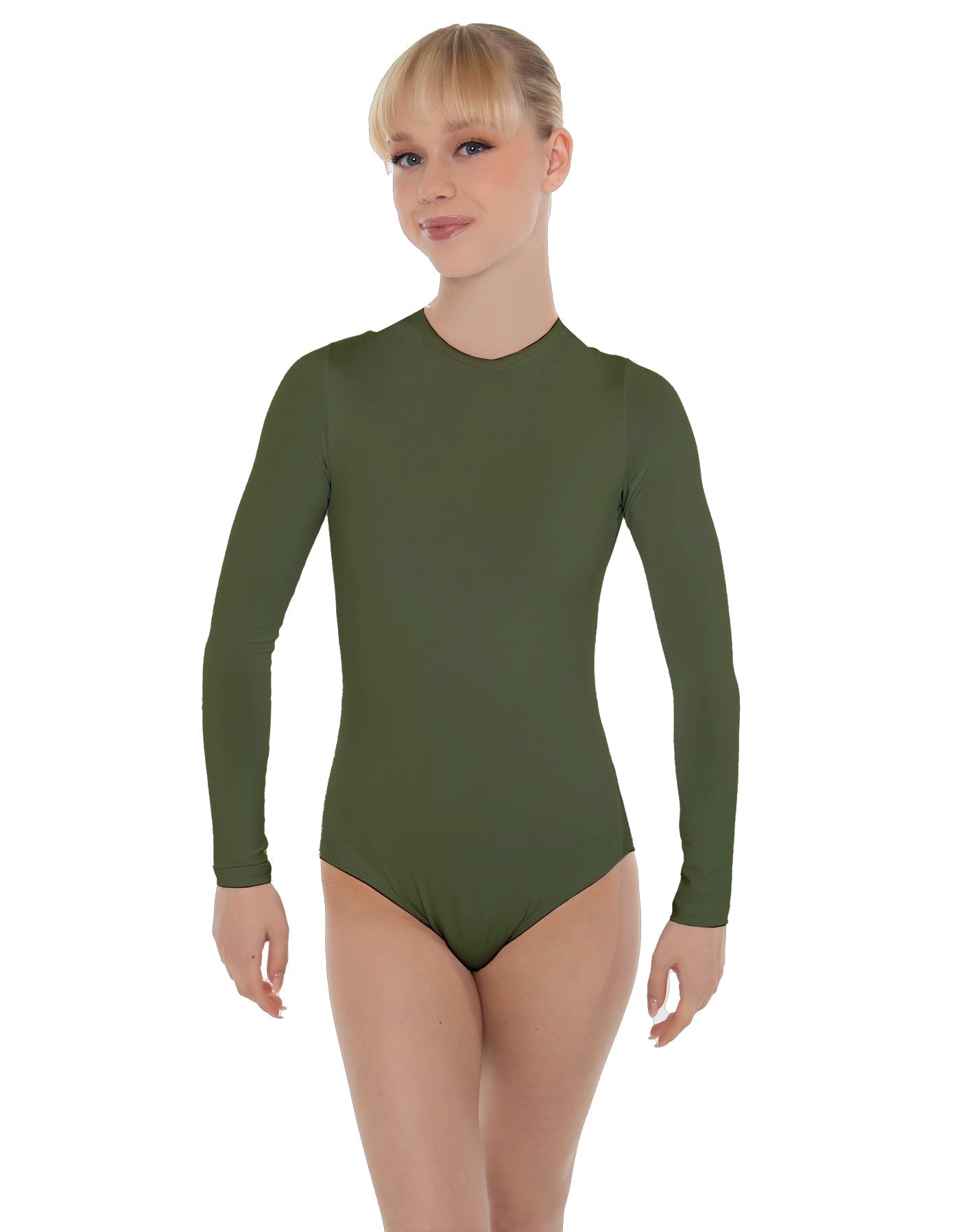 Solid Lycra LS Keyhole Leotard