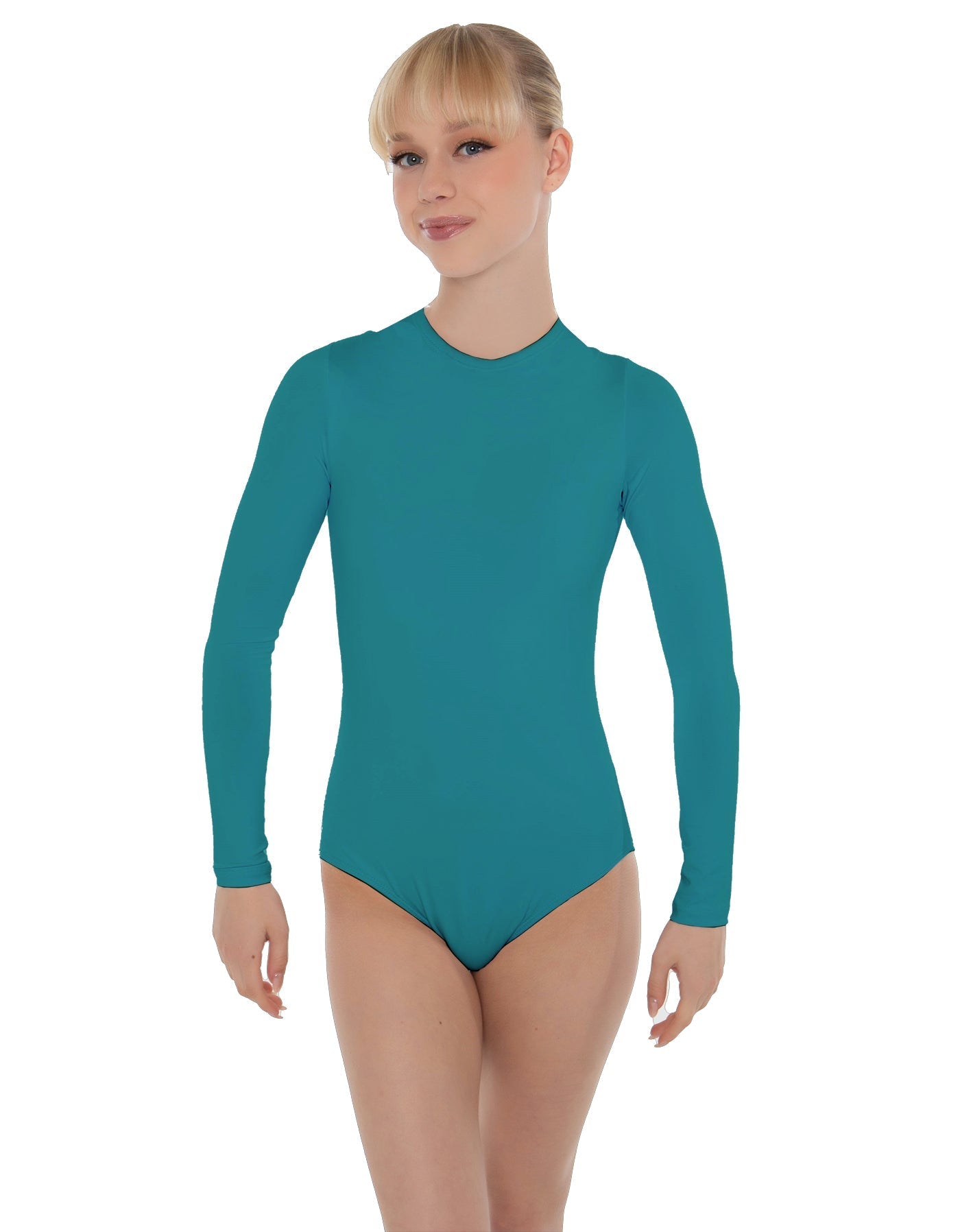 Solid Lycra LS Keyhole Leotard