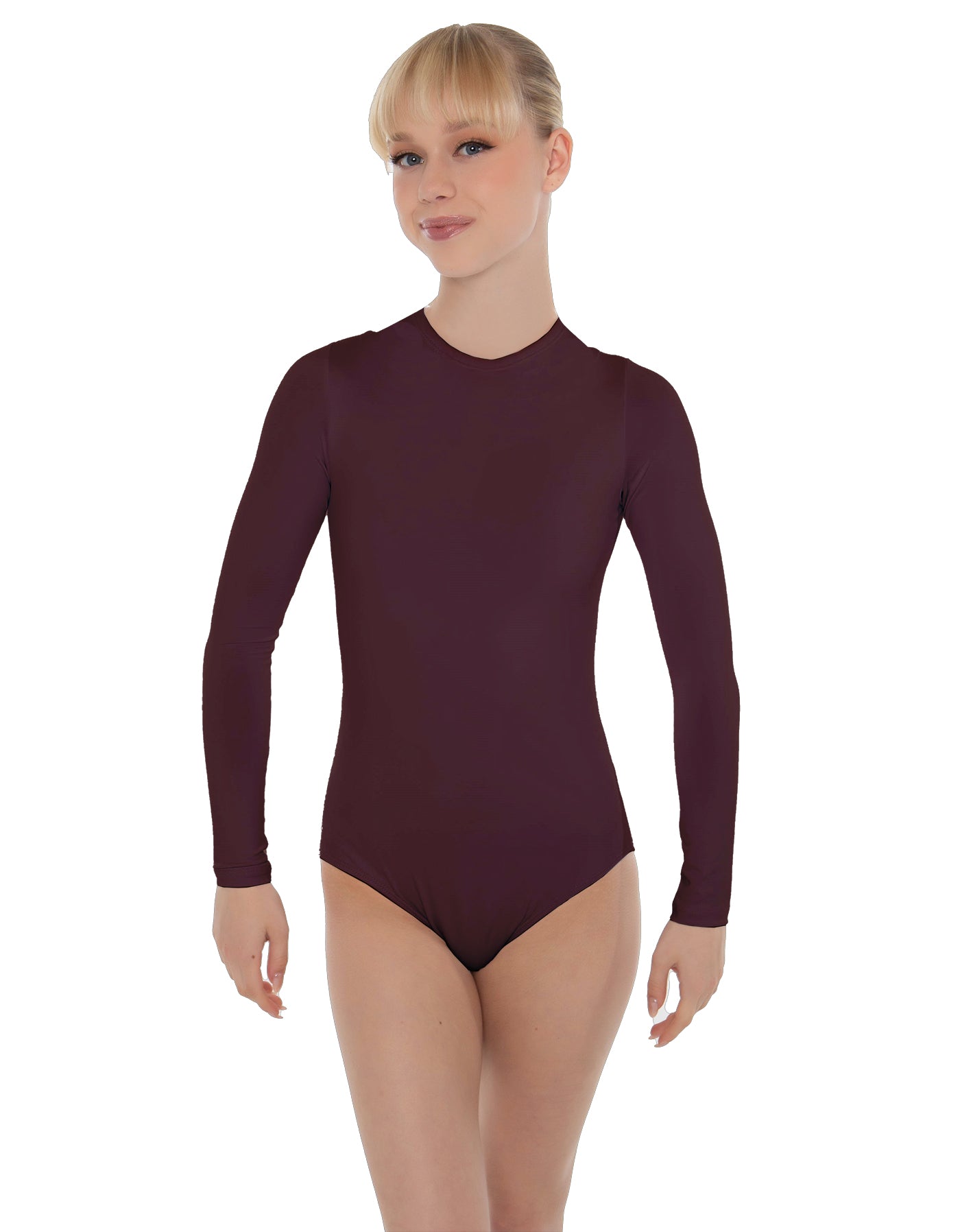 Solid Lycra LS Keyhole Leotard
