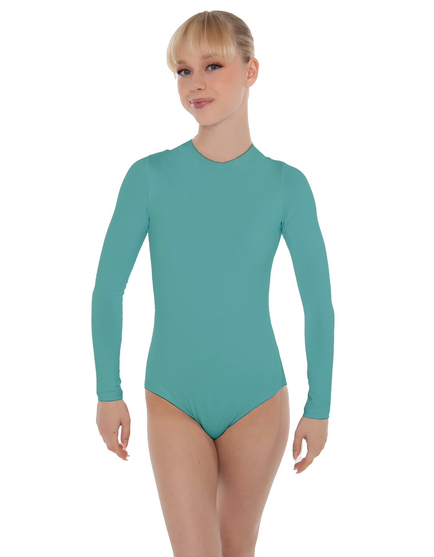 Solid Lycra LS Keyhole Leotard