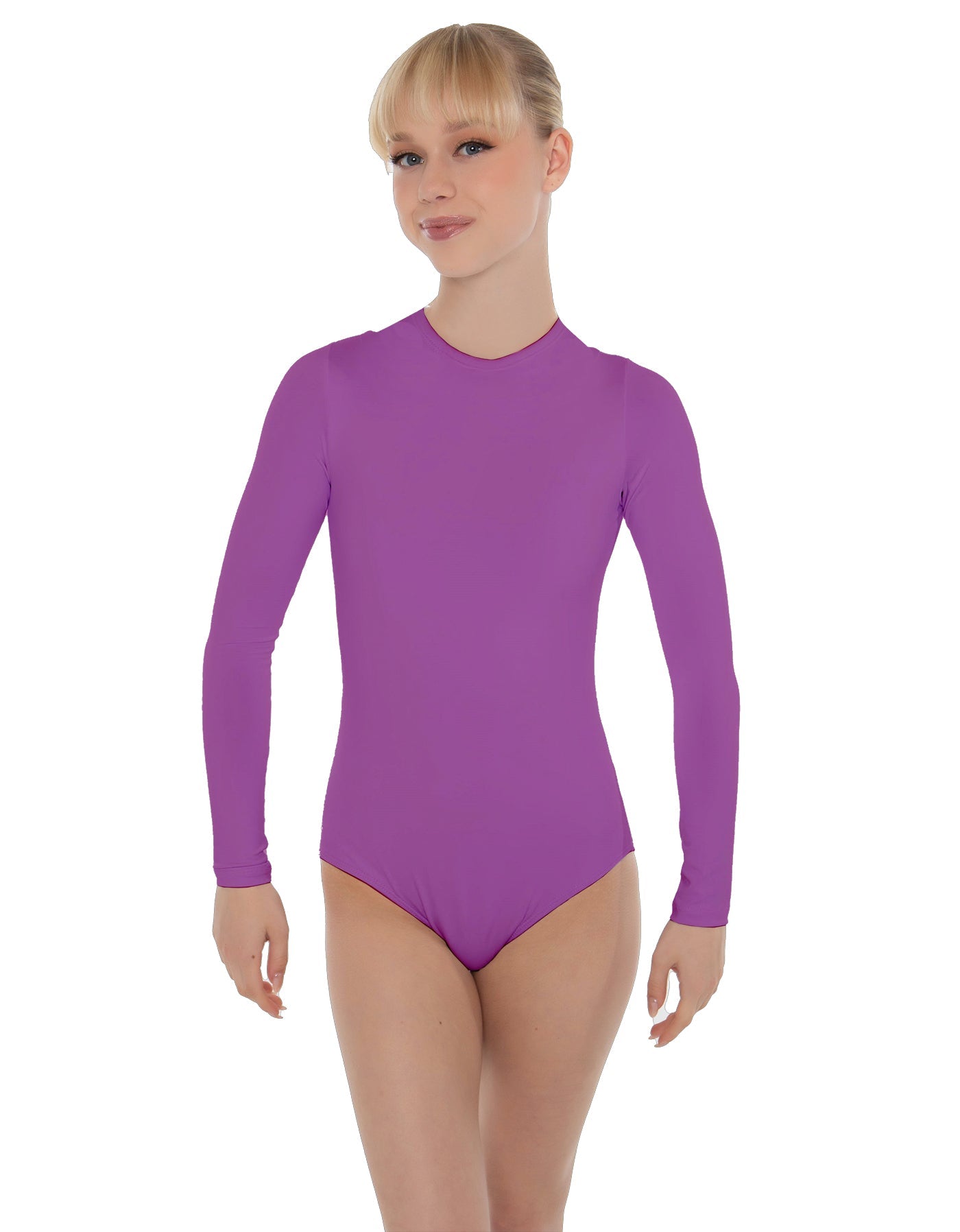 Solid Lycra LS Keyhole Leotard