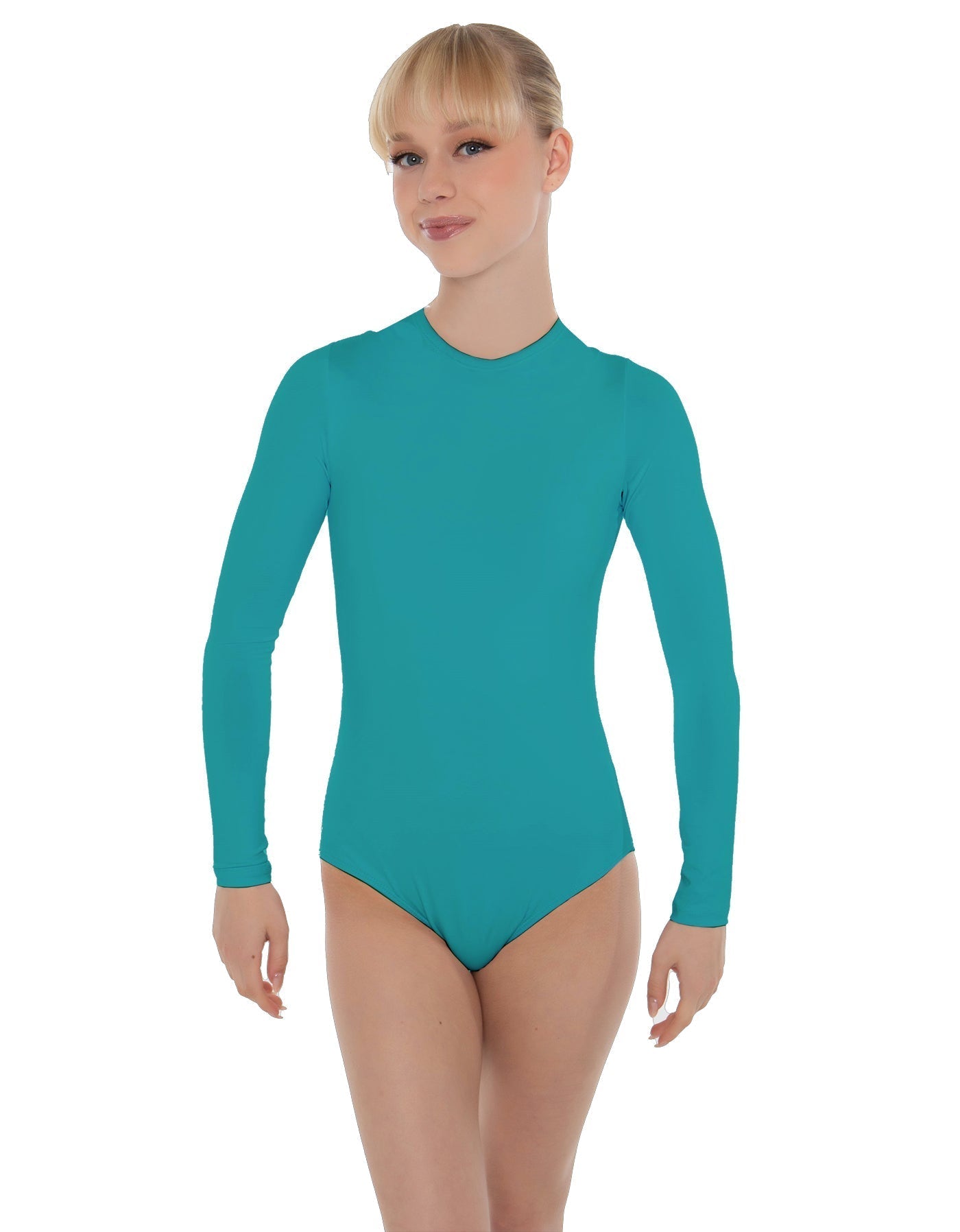 Solid Lycra LS Keyhole Leotard