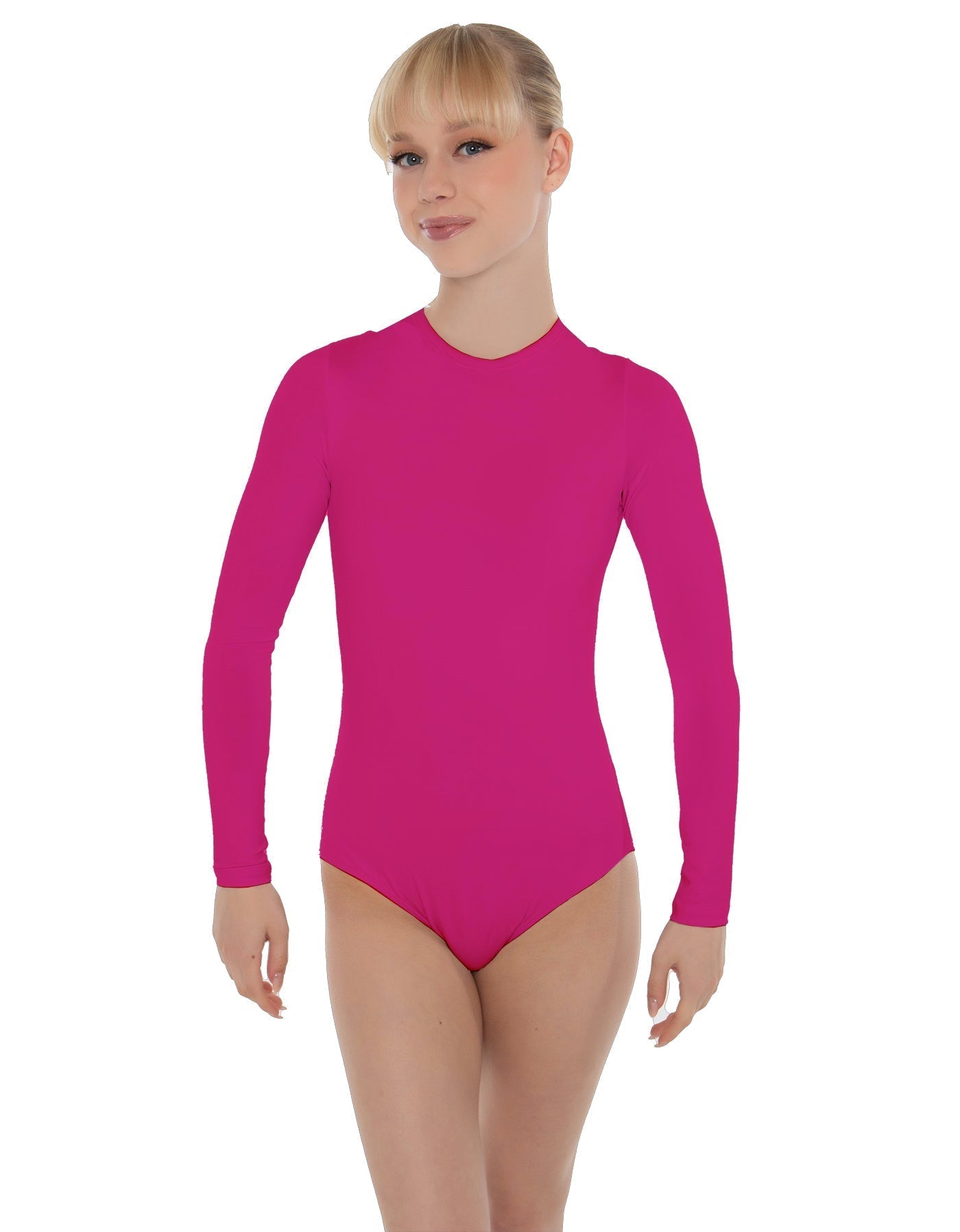 Solid Lycra LS Keyhole Leotard