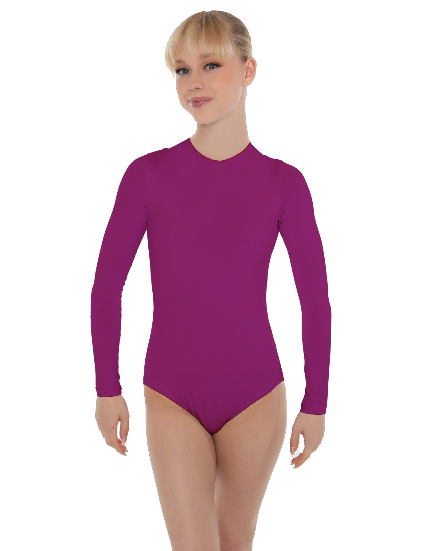 Solid Lycra LS Keyhole Leotard