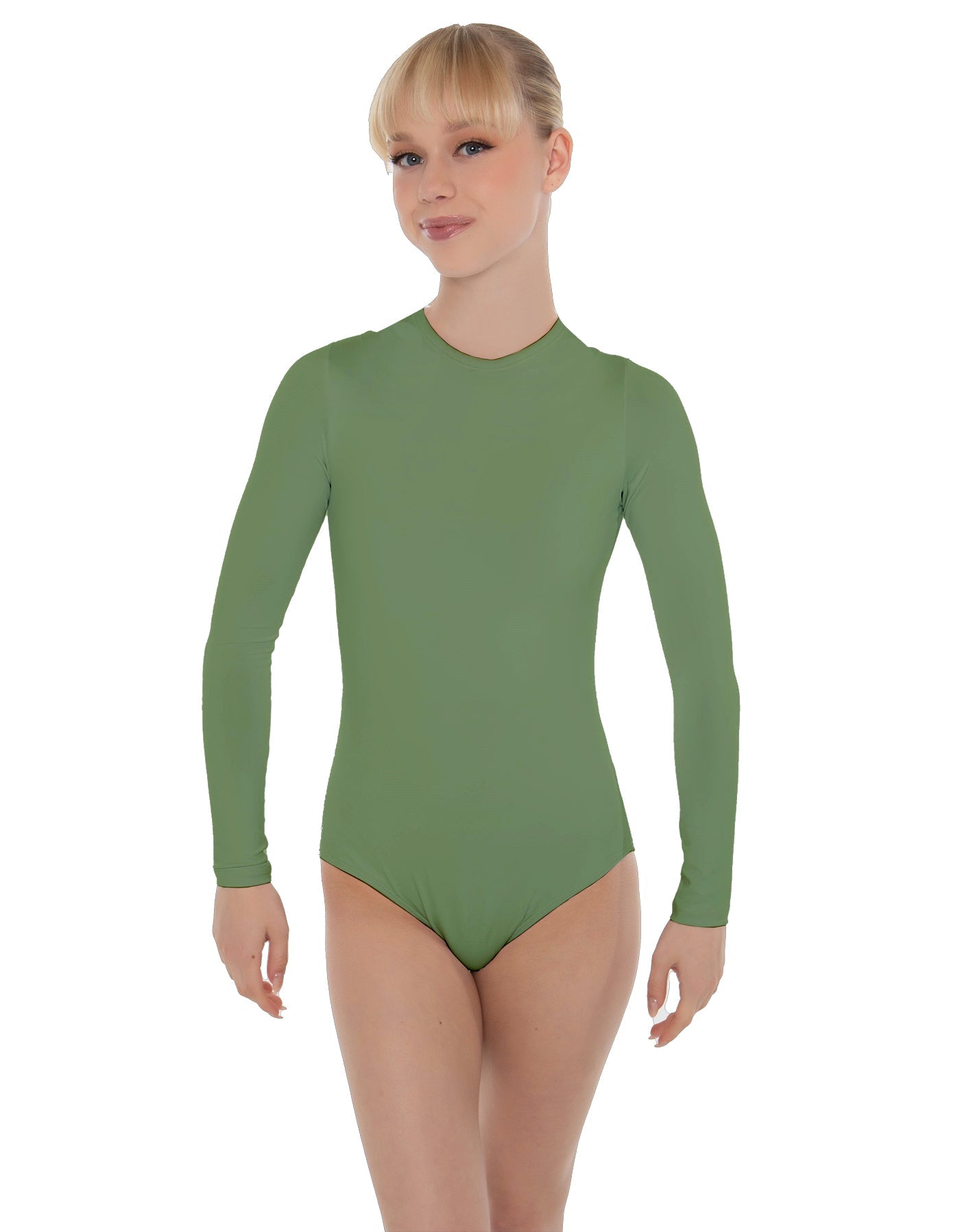 Solid Lycra LS Keyhole Leotard