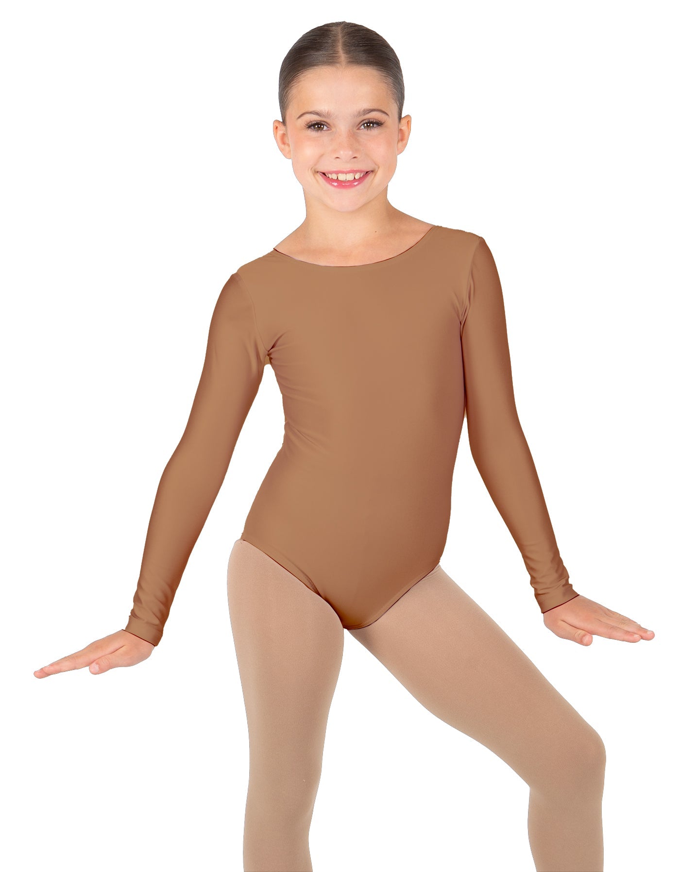Solid Lycra Long Sleeve Leotard