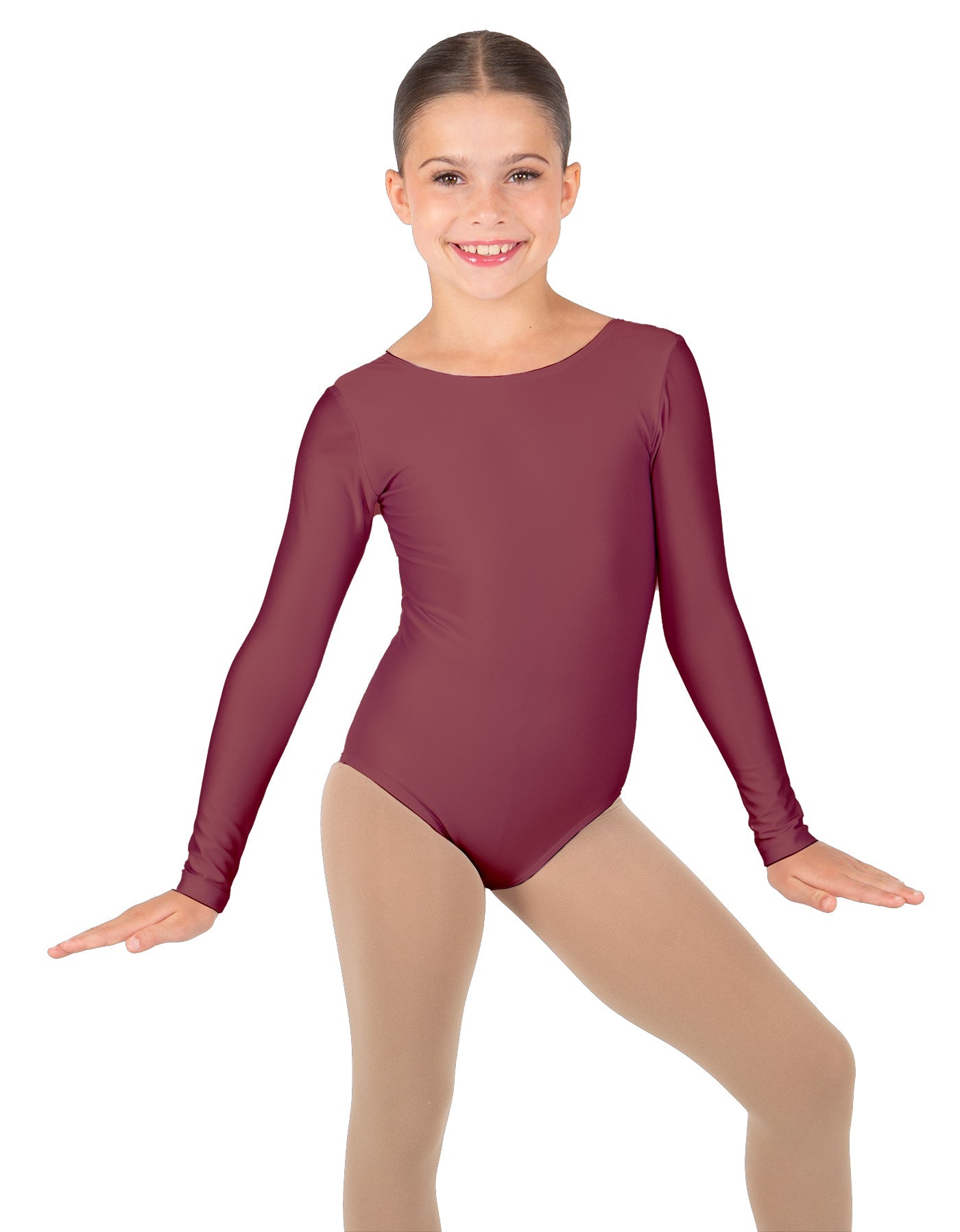 Solid Lycra Long Sleeve Leotard