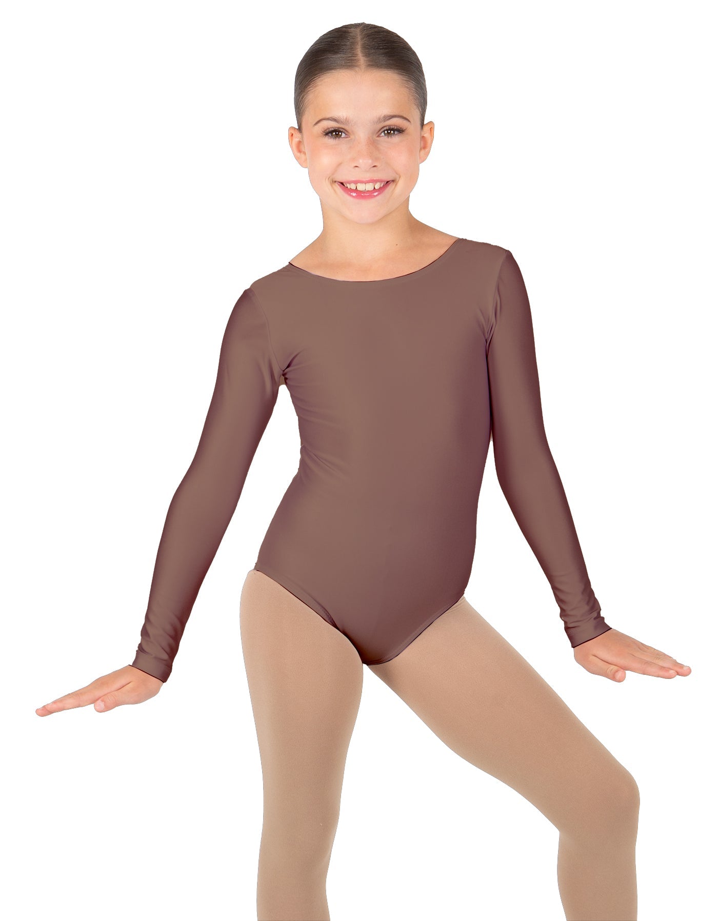 Solid Lycra Long Sleeve Leotard