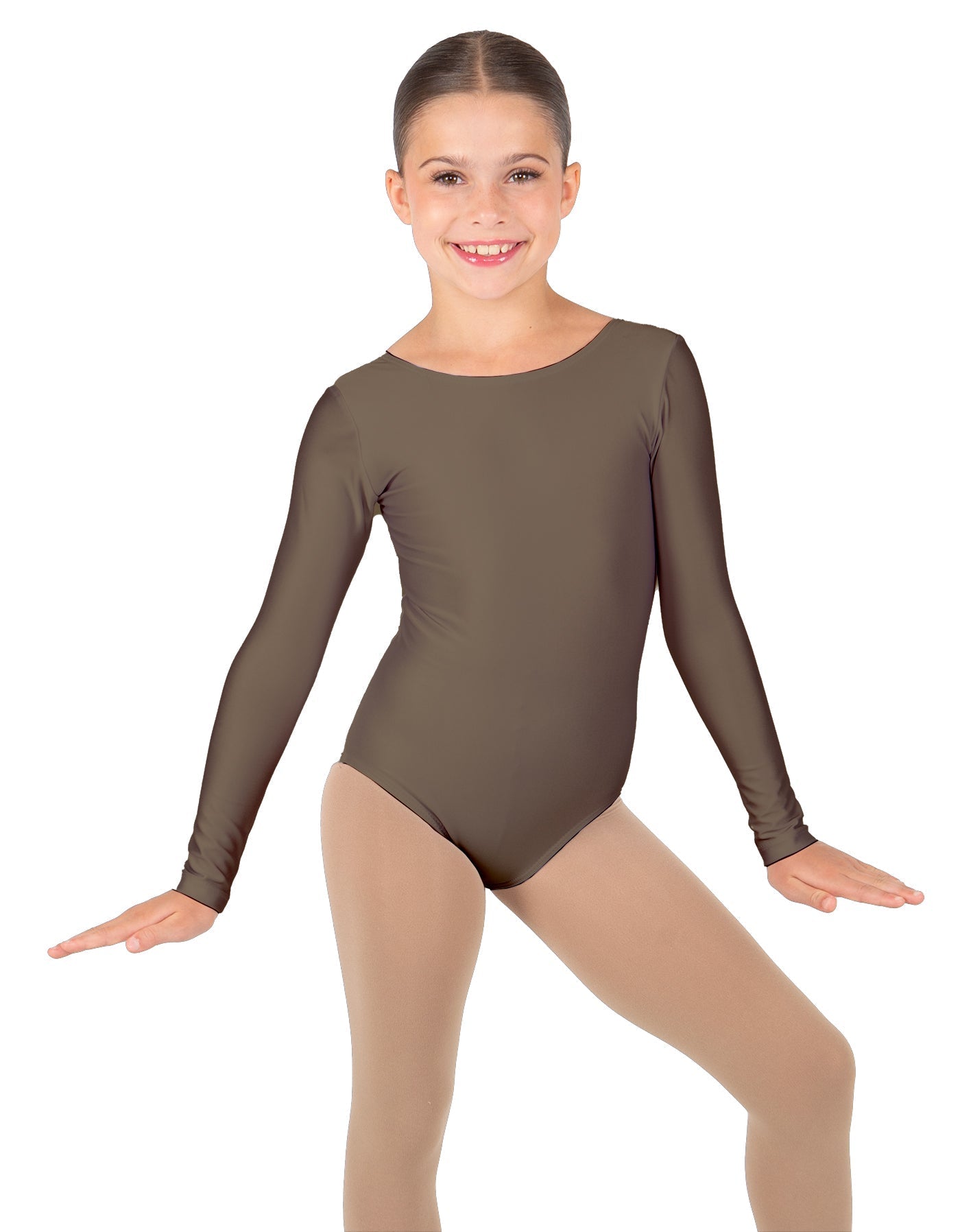 Solid Lycra Long Sleeve Leotard