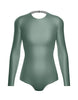 Solid Lycra LS Leotard Triangle Back