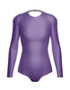 Solid Lycra LS Leotard Triangle Back