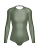 Solid Lycra LS Leotard Triangle Back