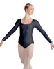 Solid Lycra LS Square Neck Leotard