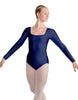 Solid Lycra LS Square Neck Leotard