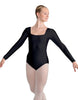Solid Lycra LS Square Neck Leotard