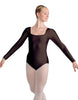 Solid Lycra LS Square Neck Leotard