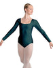 Solid Lycra LS Square Neck Leotard