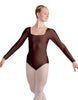 Solid Lycra LS Square Neck Leotard