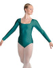 Solid Lycra LS Square Neck Leotard